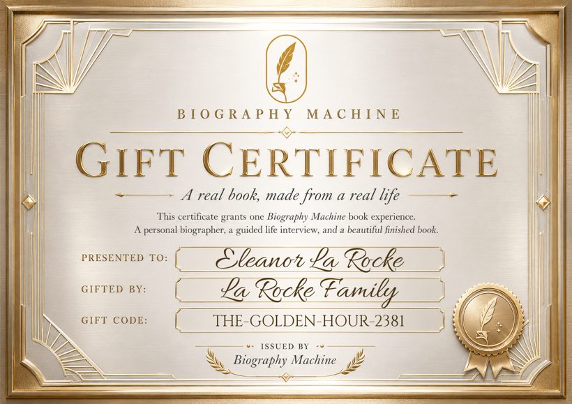 Your gift certificate